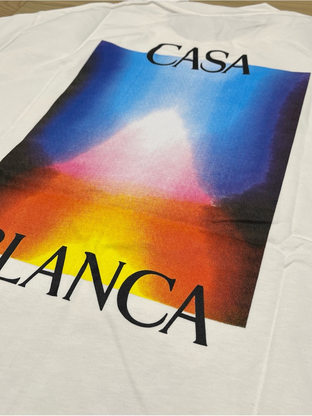 Casablanca Paris Mens Graphic T-Shirt XXL White Aura Gradient Logo - Picture 7 of 7